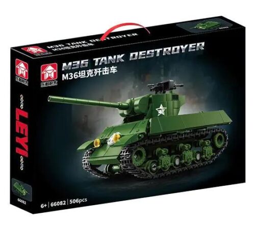 Hộp đồ chơi lắp ghép xe tăng diệt tăng M36 Jackson LEVI 66082