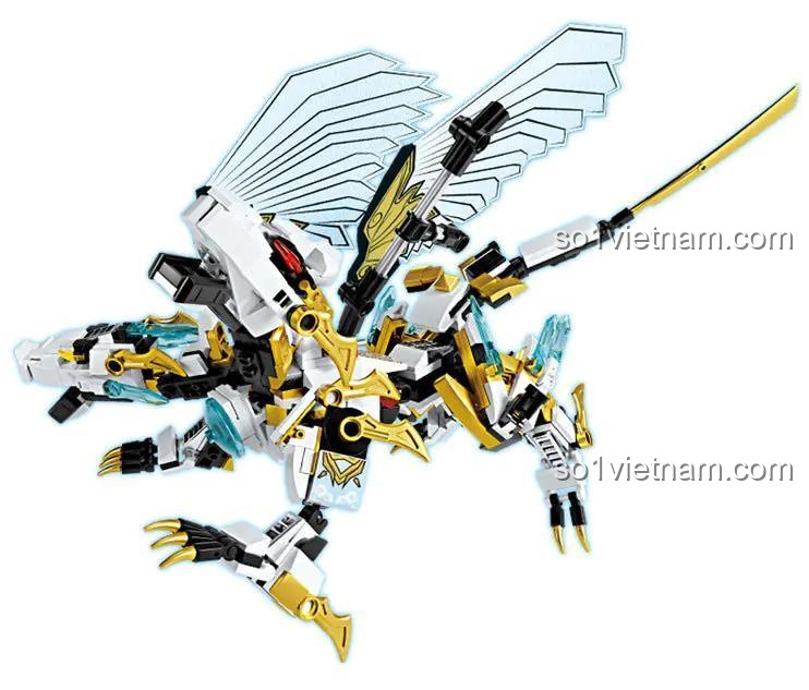 Đồ chơi mô hình Mecha Thanh Thiên Bạch Long 62016, biến hình thành rồng trắng cực ngầu cho con trai.