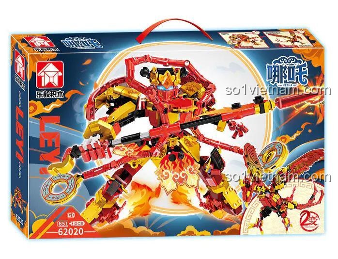 Hộp bộ đồ chơi 62020 Nezha Cơ Giáp Leyi, đồ chơi lắp ghép cho bé trai 6 tuổi, giá tiết kiệm.