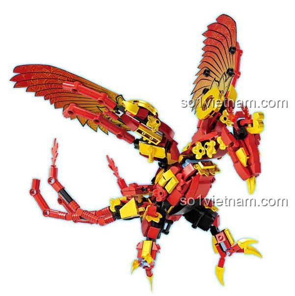 Đồ chơi mô hình Leyi 62020 Nezha Cơ Giáp, mô hình phượng hoàng chiến thần, bộ lắp ghép biến hình cho bé trai 6 tuổi, giá rẻ.