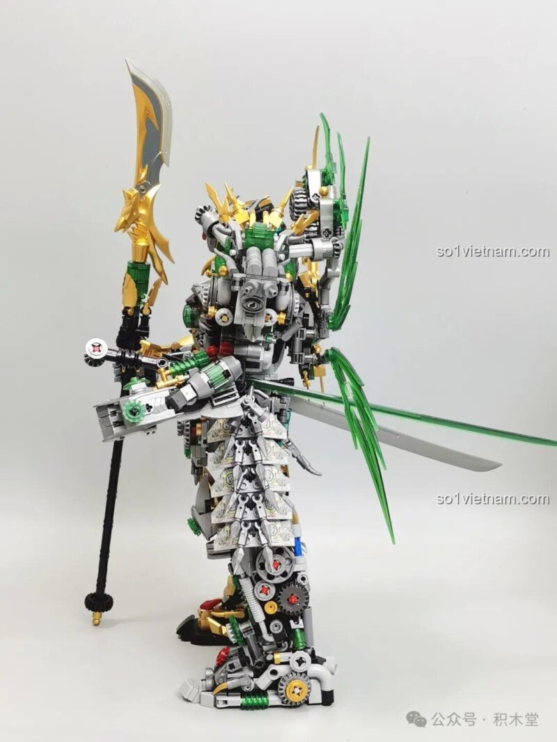 Mô hình Robot Thanh Long Quan Vũ Bán Cơ Khí Giáp 乐毅积木 62036 với đèn phát sáng
