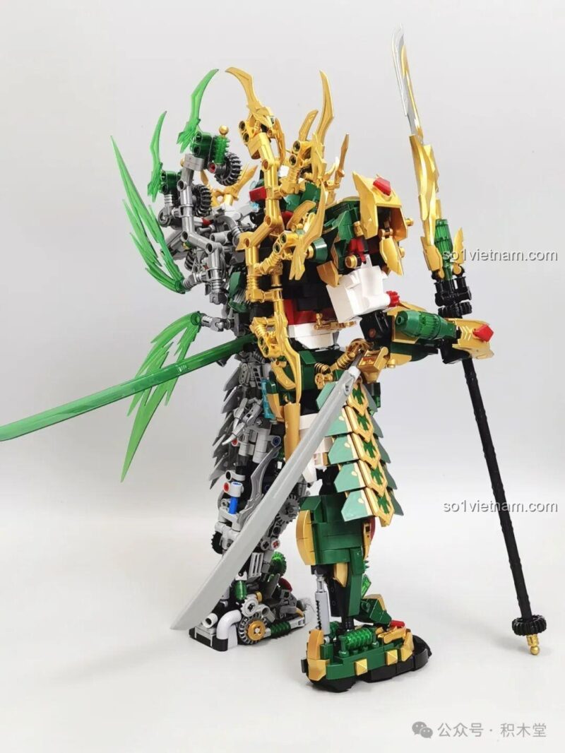 Mô hình Robot Thanh Long Quan Vũ Bán Cơ Khí Giáp 乐毅积木 62036 cầm rồng pháo