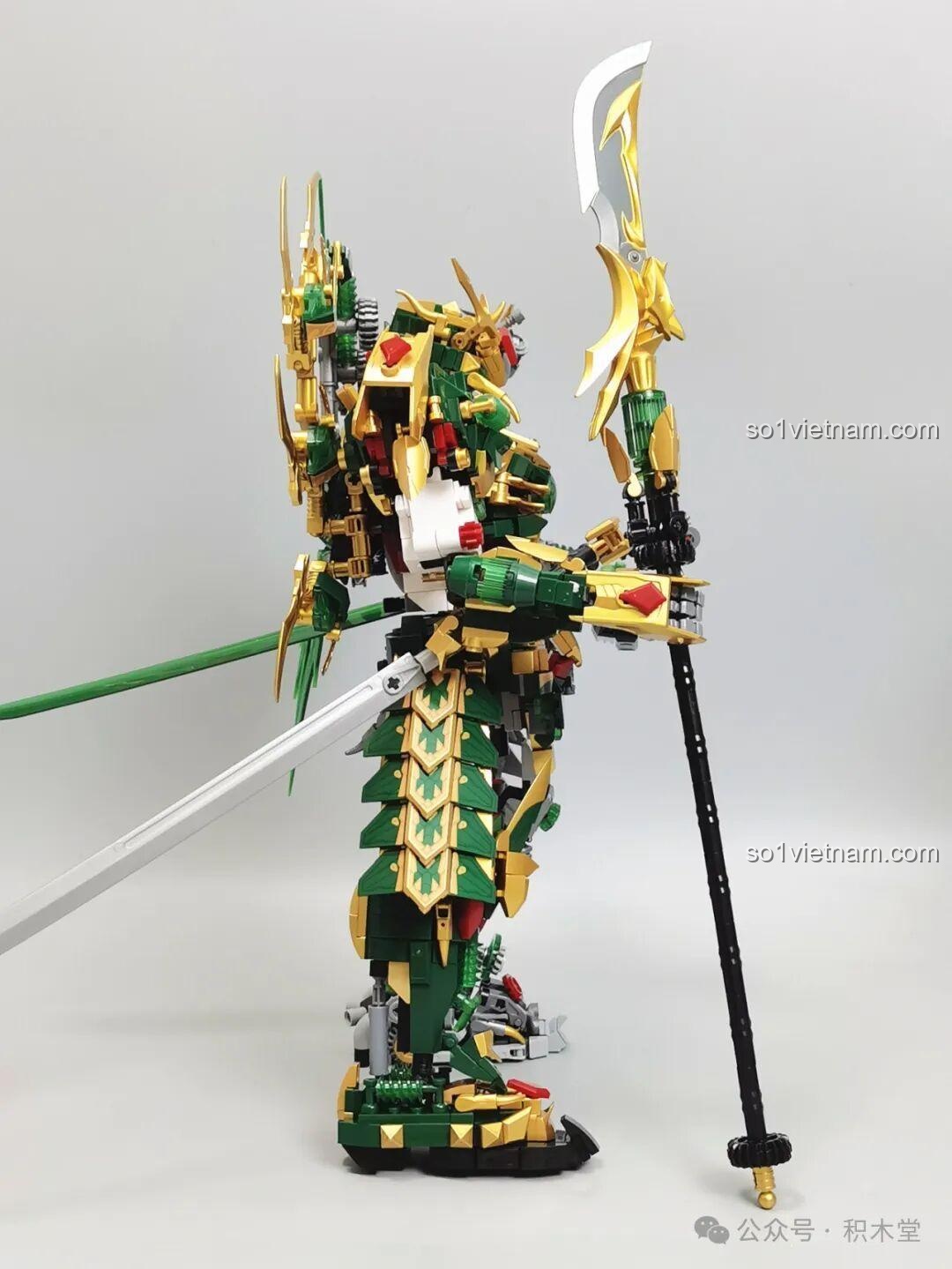 Mô hình Robot Thanh Long Quan Vũ Bán Cơ Khí Giáp 乐毅积木 62036 cầm đại đao