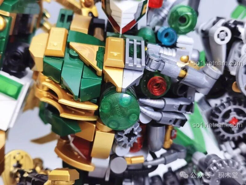 Mô hình Robot Thanh Long Quan Vũ Bán Cơ Khí Giáp 乐毅积木 62036 cầm thanh thiết kiếm