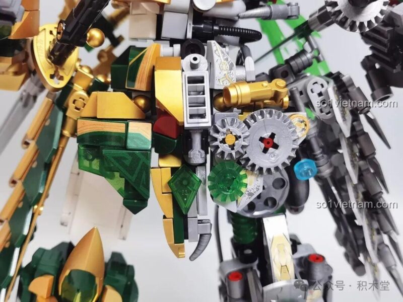 Mô hình Robot Thanh Long Quan Vũ Bán Cơ Khí Giáp 乐毅积木 62036 cầm thanh thanh kiếm