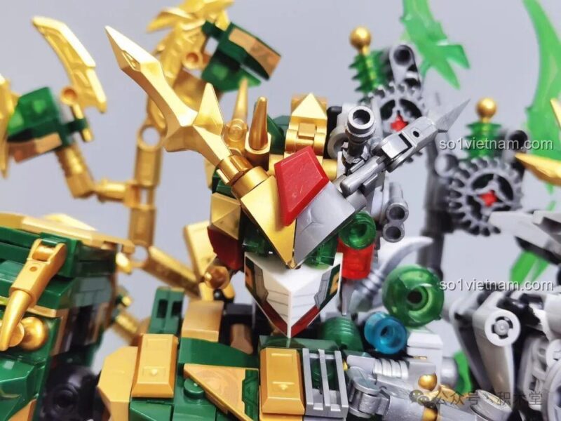 Mô hình Robot Thanh Long Quan Vũ Bán Cơ Khí Giáp 乐毅积木 62036 cầm thanh trường kiếm