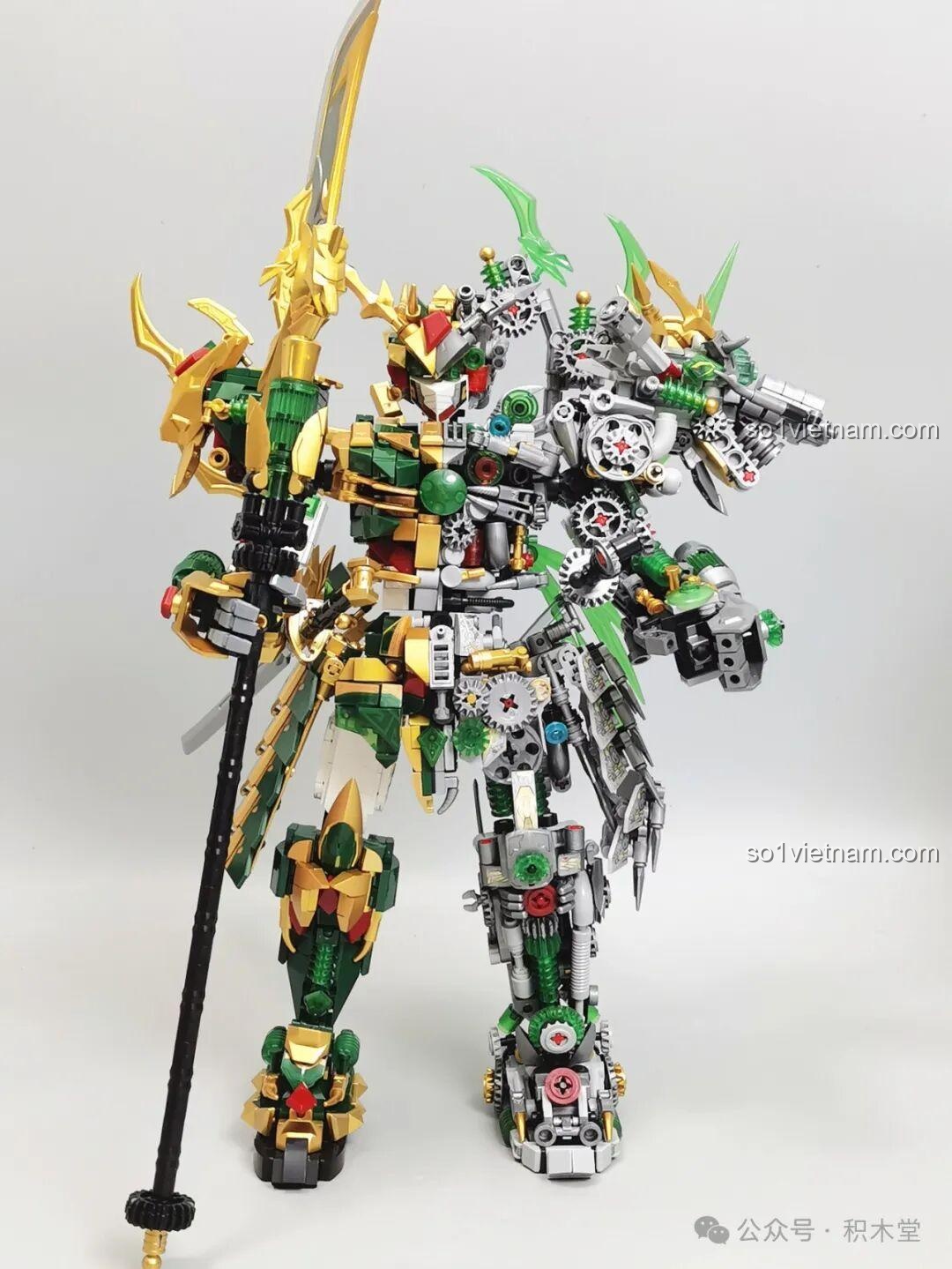 Mô hình Robot Thanh Long Quan Vũ Bán Cơ Khí Giáp 乐毅积木 62036 nhìn từ nhiều góc độ