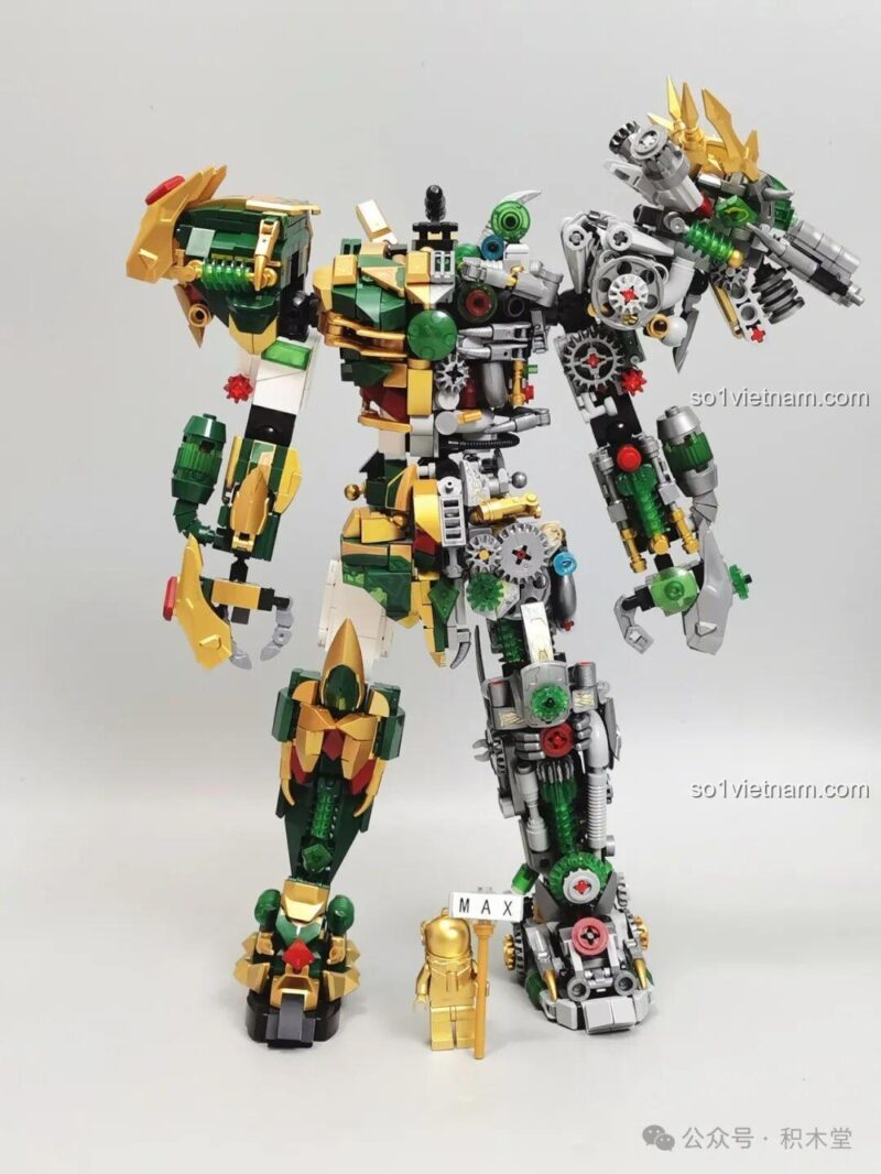 Chi tiết ngực của mô hình Robot Thanh Long Quan Vũ Bán Cơ Khí Giáp 乐毅积木 62036