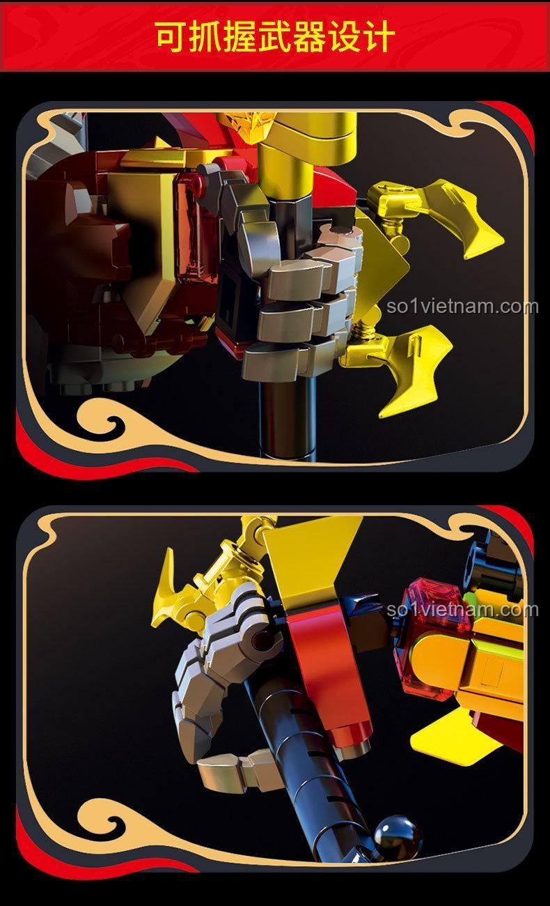 bộ đồ chơi Robot Chu Tước Trương Phi, đồ chơi lắp ráp Mô hình lắp ráp Mecha Chu Tước. Hộp sản phẩm bộ đồ chơi Robot Chu Tước Trương Phi LeYi 62038, hiển thị số chi tiết 2038 mảnh, độ tuổi 6+, chất lượng đảm bảo.