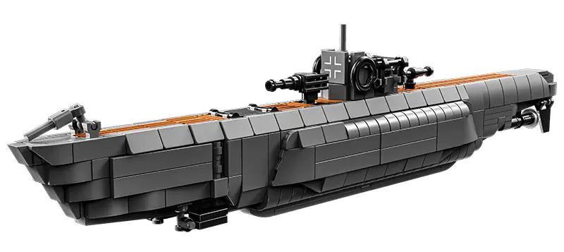 Hộp sản phẩm bộ xếp hình LEYI 66078 Tàu ngầm U-boat Đức, món quà giá rẻ và ý nghĩa cho các bé trai.