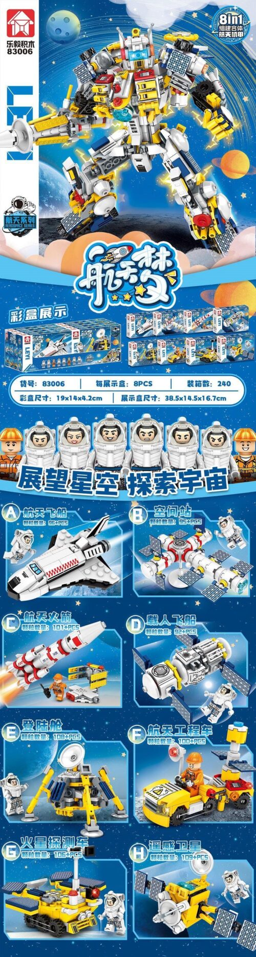 Bộ lắp ghép Robot Hàng Không LEYI 83006. Đồ chơi xếp hình Mecha Vũ Trụ cho bé trai 6 tuổi, giá rẻ, chất lượng cao.