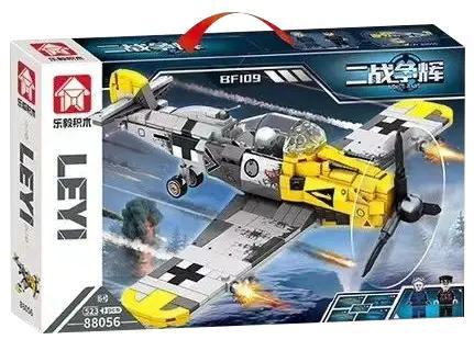 Bộ lắp ghép Máy bay chiến đấu Bf-109 LEYI 88056 cho bé trai 6 tuổi, mô hình quân sự chất lượng cao, giá tốt.