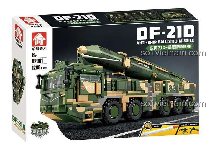 đồ chơi mô hình Xe Tải Tên Lửa Đông Phong 21D, LeYi Bricks 82001, mô hình quân sự chân thực, cho bé trai 6 tuổi, giá tốt