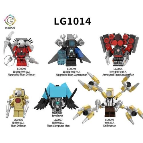 Mô hình đồ chơi lắp ghép LG BLOCKS LG0096 Titan Drillman, robot chiến binh màu vàng, đỏ, đen, phù hợp cho bé trai 14 tuổi, giá tốt