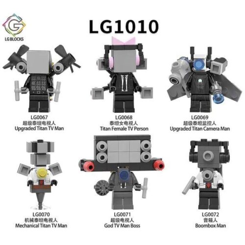 LG BLOCKS LG1010 Skibidi Toilet Bộ 6 Nhân Vật - Đồ chơi lắp ghép cho bé trai 6 tuổi