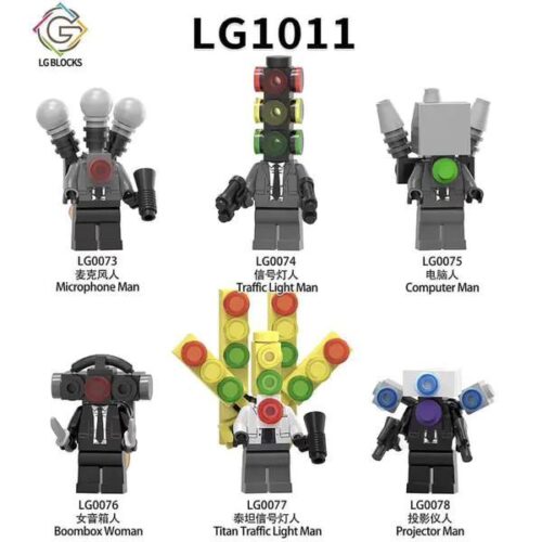 Bộ lắp ghép Skibidi Toilet LGBLOCKS LG1011 gồm 6 nhân vật độc đáo, đồ chơi lắp ghép cho bé trai 6 tuổi