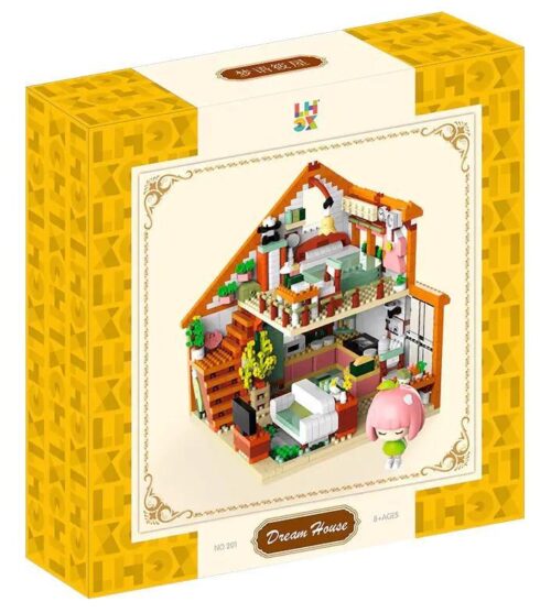 Hộp sản phẩm LHCX 201 Ngôi nhà Giấc mơ, bộ lắp ghép mini block cho bé gái 8 tuổi, thiết kế tinh xảo, nhiều chi tiết