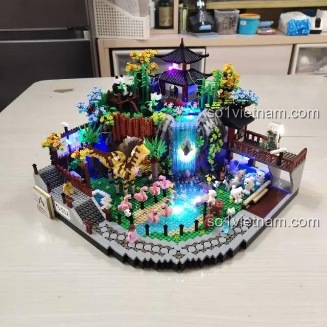 đồ chơi mô hình Khu phức hợp Vườn thú B brand 822, mô hình vườn thú có đèn LED lung linh, phù hợp thanh niên 14 tuổi, giá tiết kiệm