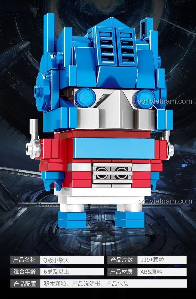 Chi tiết đầu và thân của mô hình Optimus Prime Mini Lianhe Chuangxiang JKC7637, chất lượng đảm bảo