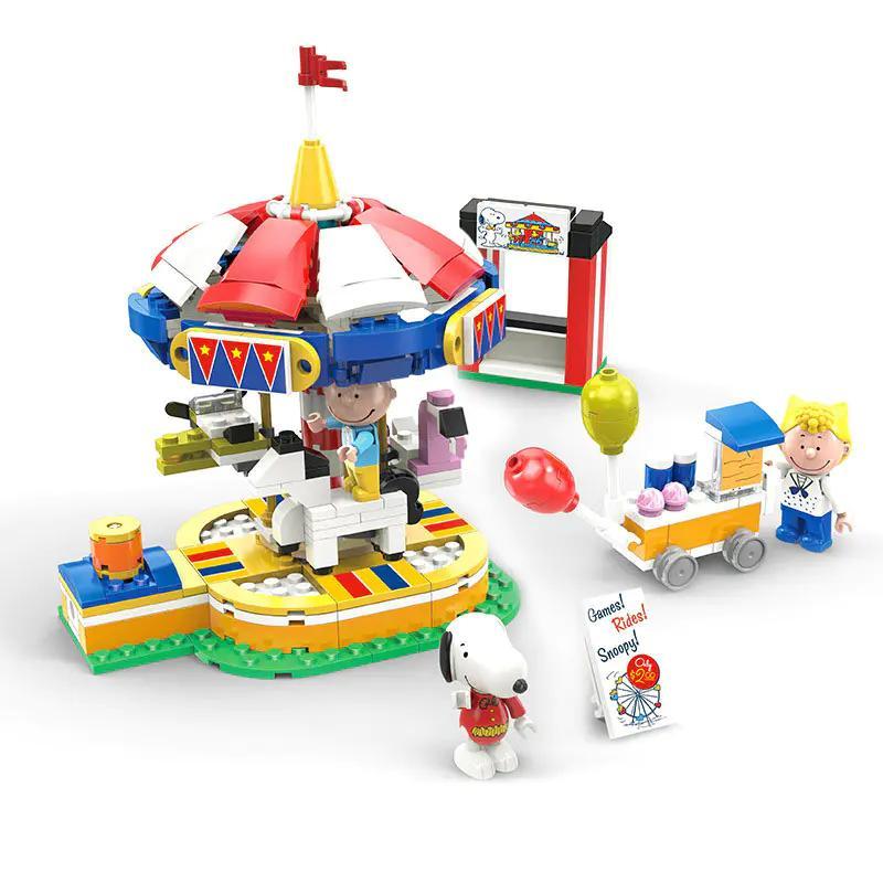 Bộ đồ chơi lắp ghép Snoopy Vòng quay ngựa gỗ LiNooS LN8042 379 mảnh