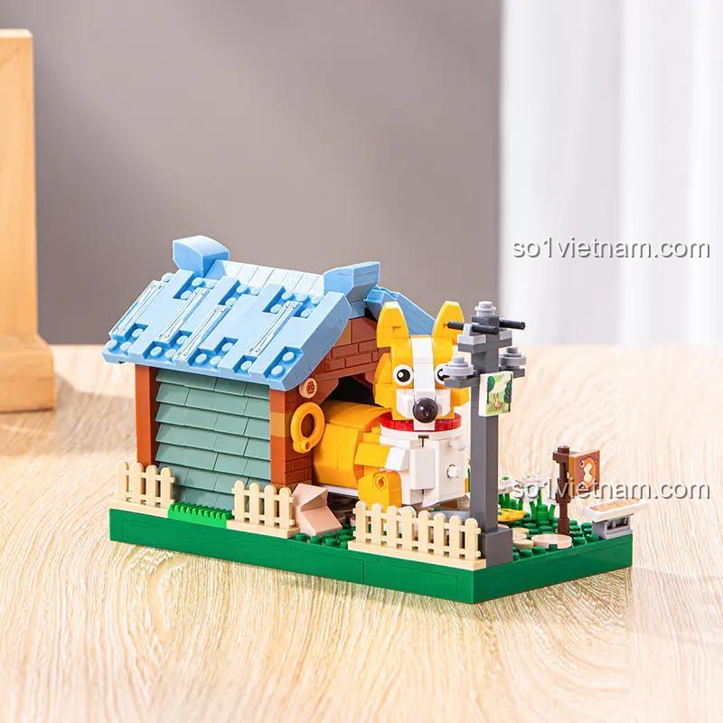 Mô hình chó Corgi LOZ 1256, đồ chơi mô hình Corgi mini block, chi tiết tinh xảo, phù hợp bé gái 6 tuổi