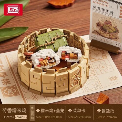 Bộ lắp ghép LOZ 1267 Gà Nếp Lá Sen Dimsum Quảng Đông, mô hình ẩm thực tinh xảo 694 mảnh ghép, đồ chơi mô hình cho bé trai bé gái 12 tuổi giá tốt.