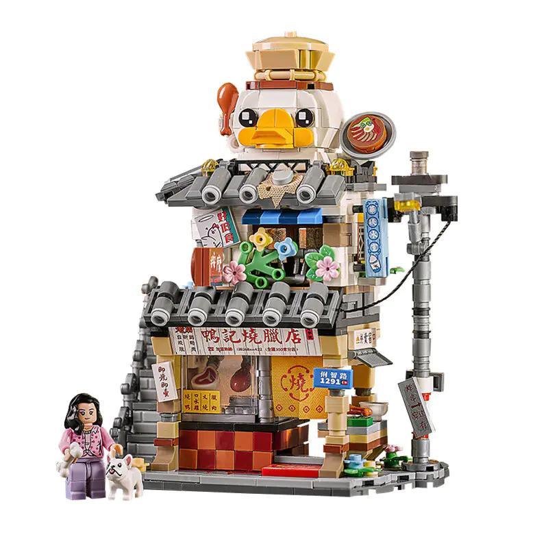 Bộ lắp ghép Cửa Hàng Vịt Quay LOZ 1291, mô hình phố ẩm thực Trung Hoa chi tiết dành cho bé gái 6 tuổi, giá rẻ.