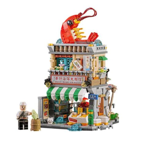 Bộ đồ chơi Quán Hải Sản Phố Đêm LOZ 1292 chi tiết tinh xảo, phù hợp bé gái 6 tuổi, giá tốt