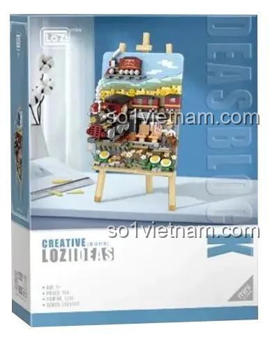 đồ chơi mô hình LOZ 1296, hộp sản phẩm Tranh khối 3D tàu hỏa, chất lượng cao, tiết kiệm, dành cho bé 6 tuổi.