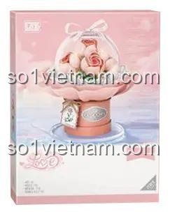 Bộ lắp ghép LOZ 1298 Bó Hoa Hồng Hồng Lãng Mạn với đèn LED