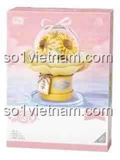 Hộp sản phẩm bộ lắp ghép hoa hướng dương LOZ 1299 "Hướng Dương Tỏa Nắng"