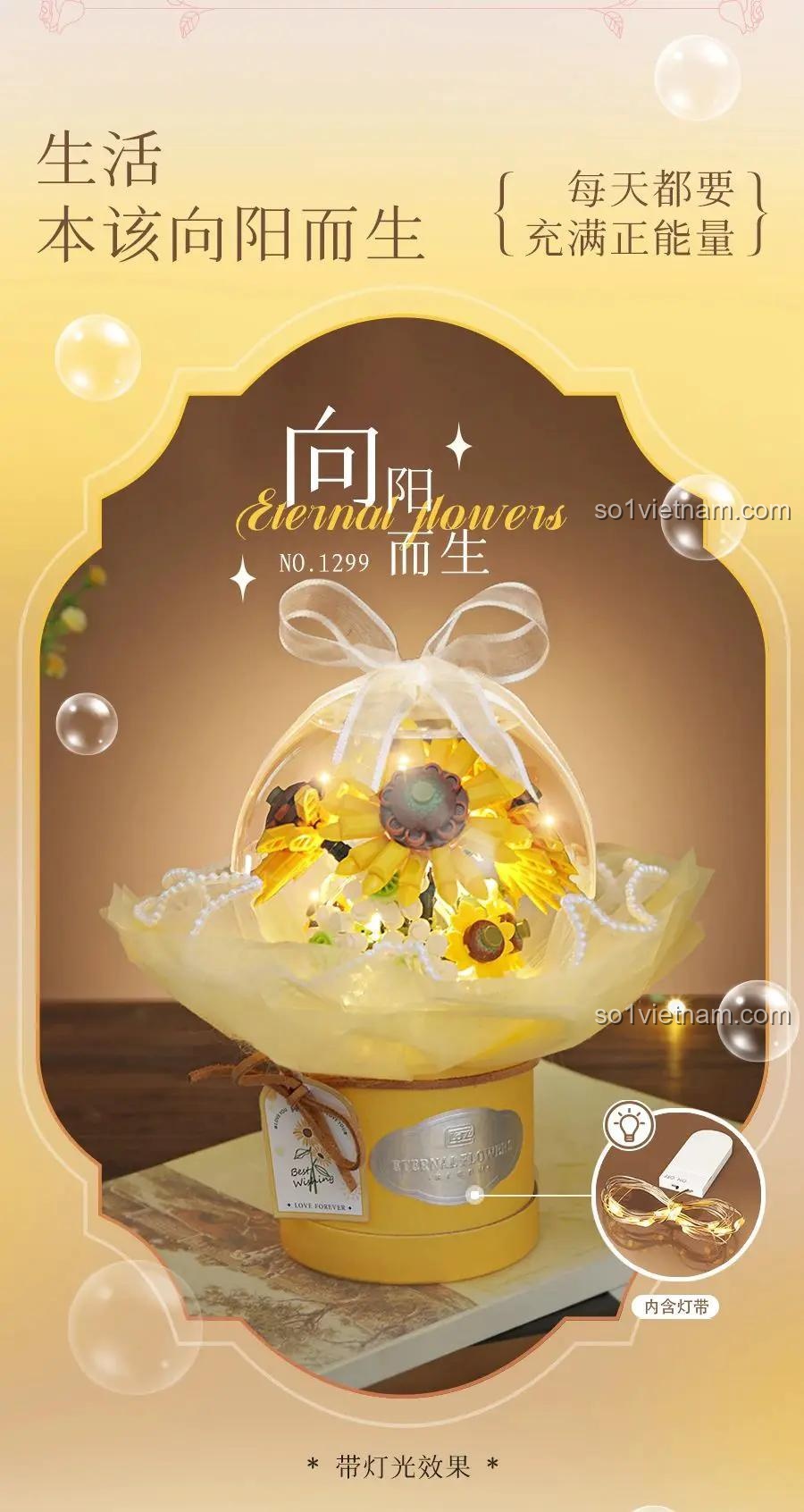 Quảng cáo bộ lắp ghép hoa hướng dương LOZ 1299 "Hướng Dương Tỏa Nắng" - Cuộc sống tươi đẹp, tràn đầy năng lượng tích cực