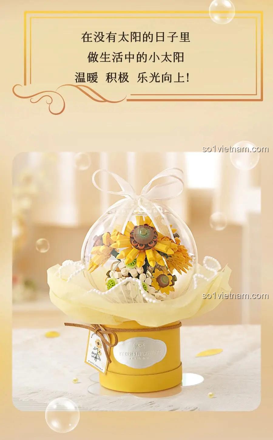 Bó hoa hướng dương LOZ 1299 "Hướng Dương Tỏa Nắng" - Trang trí nhà cửa ấm áp, mang lại sự ấm áp và tích cực