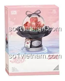 Hộp sản phẩm bó hoa hồng đỏ vintage LOZ 1300