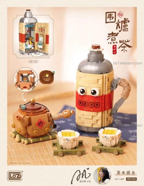 Mô hình bộ lắp ghép LOZ 1389 Vây Lửa Nấu Trà