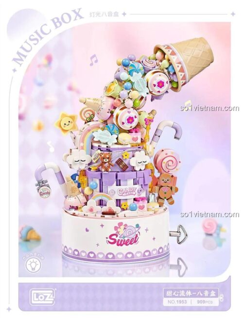 Mô hình Hộp Nhạc Ngọt Ngào LOZ 1953 sau khi lắp ráp