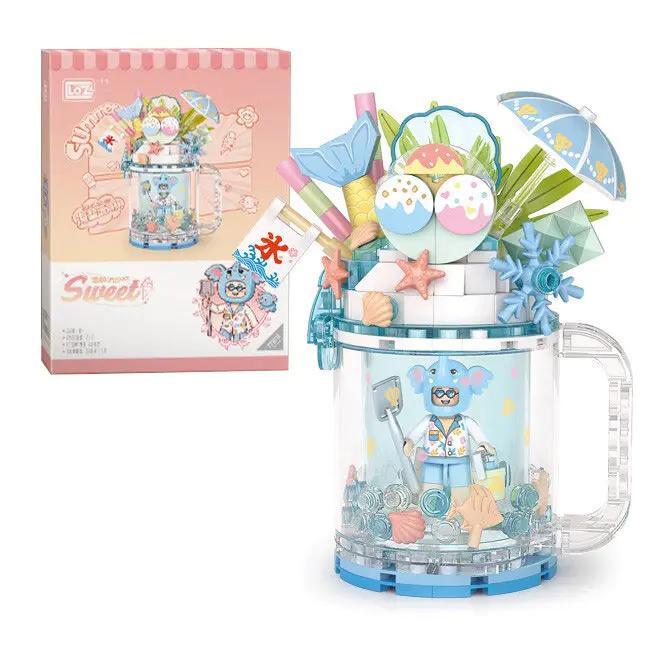 Hộp sản phẩm bộ lắp ghép Cốc Cát Chảy LOZ 4202, đồ chơi mô hình sáng tạo cho bé gái 6 tuổi, giá rẻ.