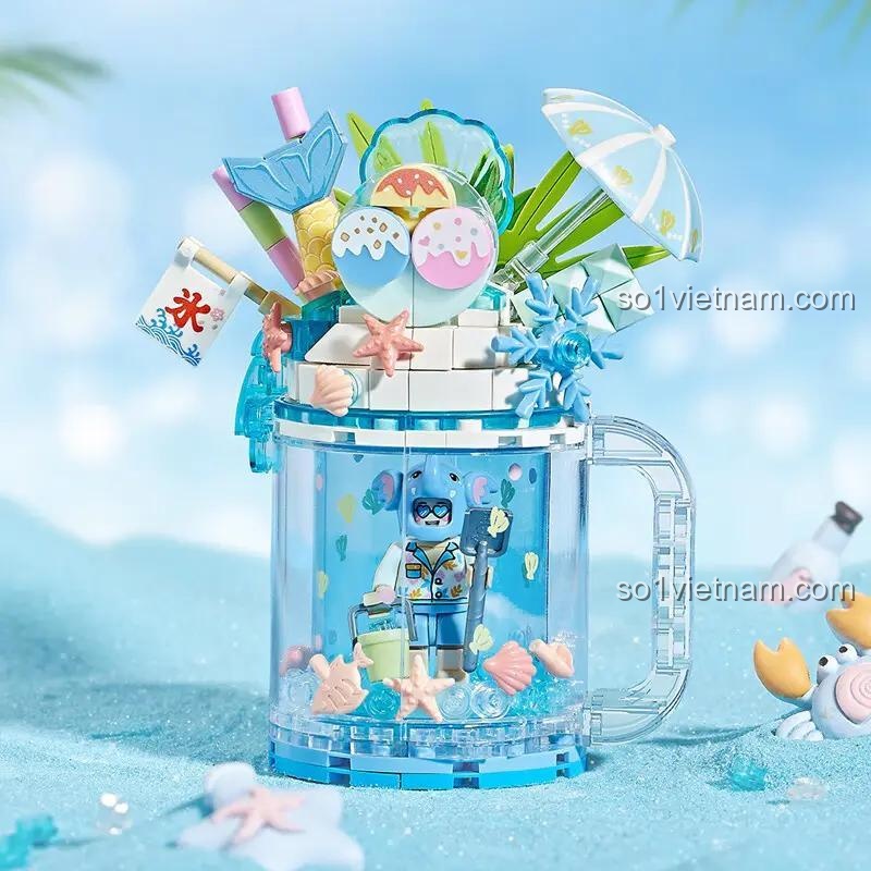 Mô hình hoàn thiện của bộ xếp hình 4202 Ly Cát Chảy Kem Que, quà tặng độc đáo cho con gái.