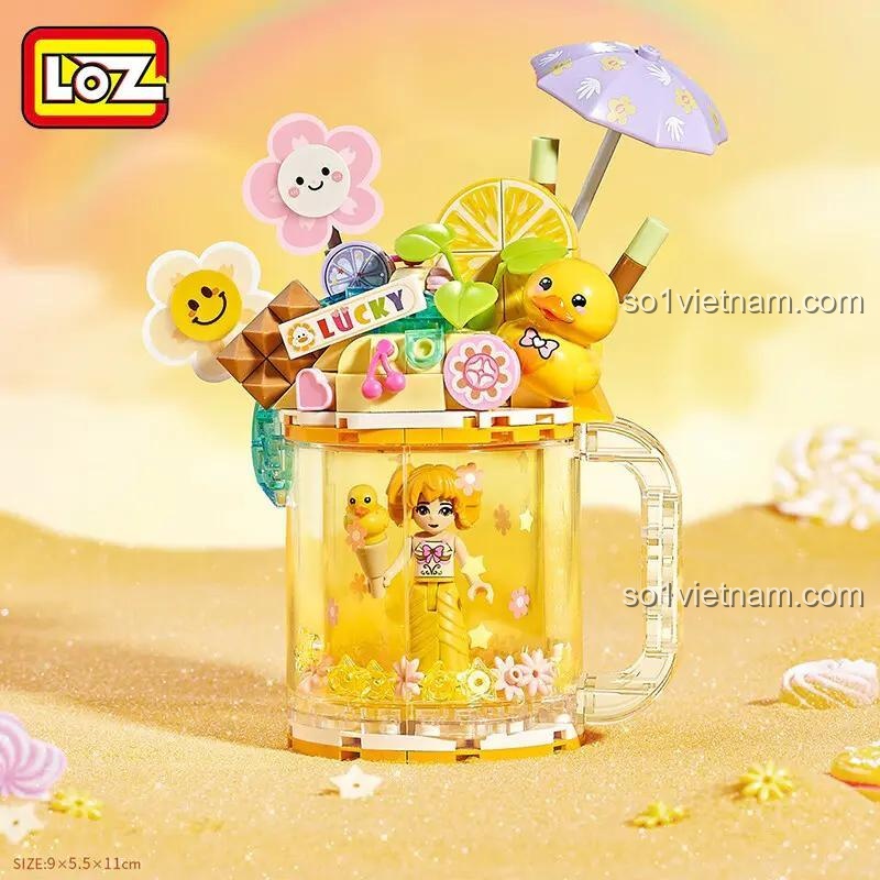 Cận cảnh bộ lắp ghép LOZ 4204 Cốc Cát Chảy, món quà sáng tạo cho con gái 8 tuổi.