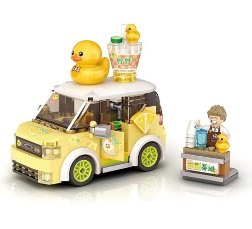 Bộ lắp ghép Xe bán nước chanh vịt vàng LOZ 4209, đồ chơi xếp hình mini block cho bé gái 6 tuổi, giá rẻ.