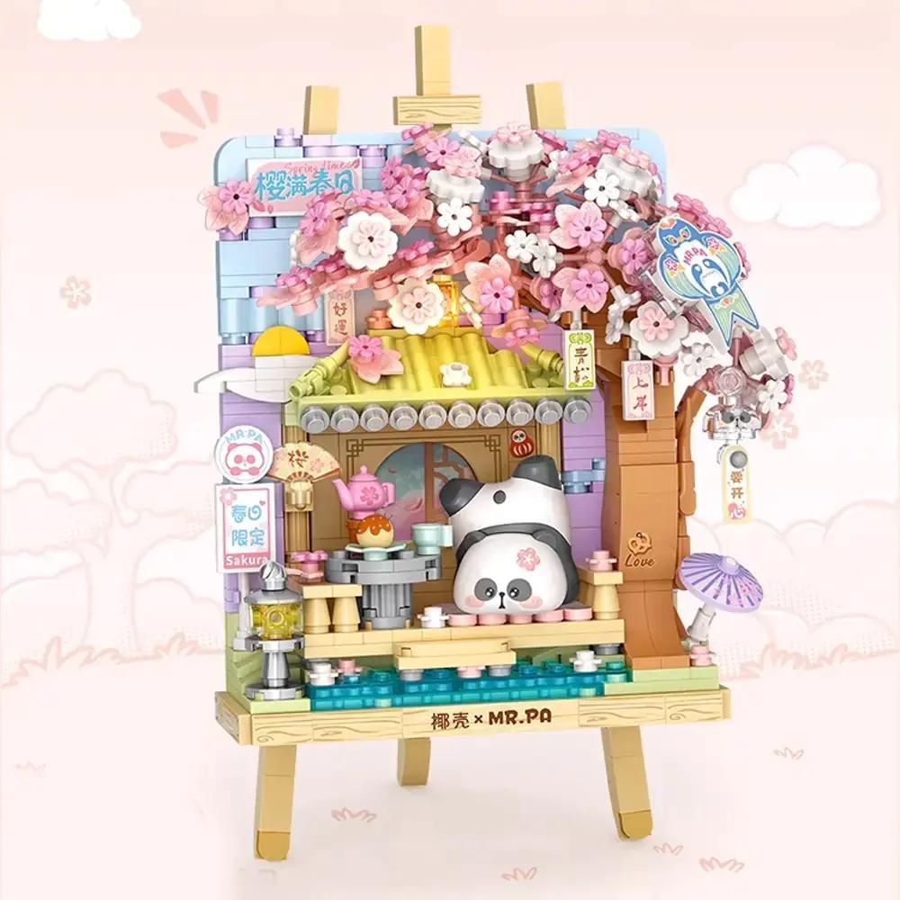 Bộ lắp ghép LOZ 7203 Hoa Anh Đào Mùa Xuân, mô hình gấu trúc dưới cây hoa anh đào, đồ chơi lắp ghép cho con gái 8 tuổi, giá tốt.