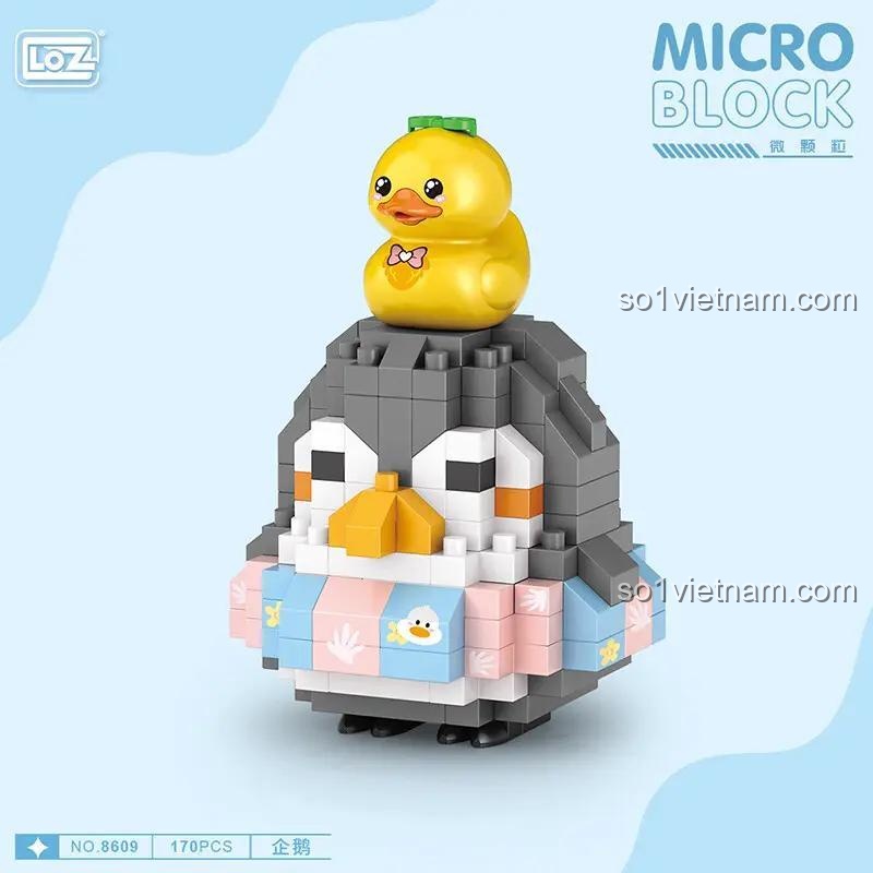 Mô hình chim cánh cụt đáng yêu LOZ 8609, bộ lắp ghép 170 mảnh, đồ chơi mô hình Chim cánh cụt cho thanh niên, chất lượng cao.