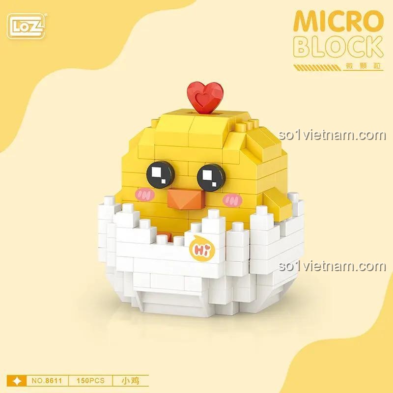 Bộ xếp hình Gà con dễ thương LOZ 8611, đồ chơi mô hình mini block chất lượng cao, phù hợp con gái 14 tuổi