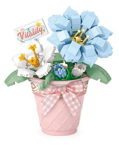 Chậu hoa Long Đởm lắp ghép LOZ 8835, mô hình hoa trang trí tinh xảo, 210 mảnh, độ tuổi 14+, quà tặng cho bé gái