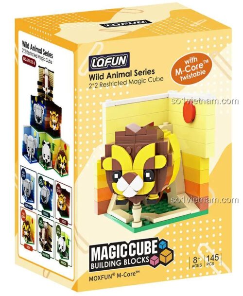 Hộp đồ chơi xếp hình LQFUN 678-22104, mô hình Rubik 2x2 hình Sư Tử độc đáo