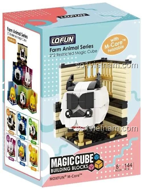 Hộp đồ chơi mô hình LQFUN 678-22207 hình Chó Bulldog, món quà sáng tạo cho bé 8 tuổi.