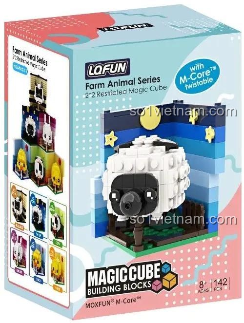 Hộp đồ chơi xếp hình Khối rubik hình cừu LQFUN 678-22208, món quà sáng tạo giá rẻ cho bé.