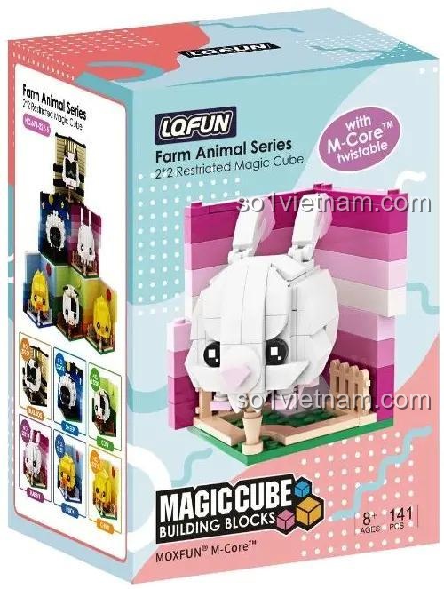 Hộp đồ chơi mô hình Thỏ Trắng Dễ Thương LQFUN 22210, quà tặng cho bé gái 8 tuổi