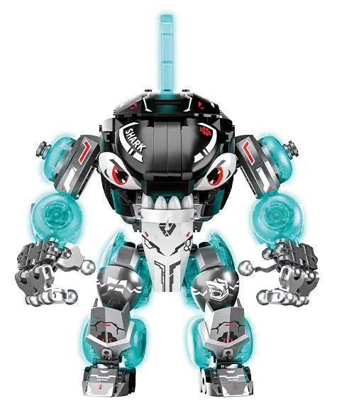 Mô hình bộ lắp ghép Robot Cá Mập Luck Brick 39902 ở dạng robot chiến binh, đồ chơi cho bé trai 8 tuổi giá rẻ.