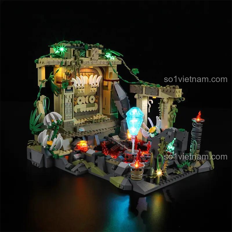 Bộ lắp ghép Di Tích Đền Thờ Rừng Rậm Lumibricks F9010 với đèn LED sáng rực, chi tiết tinh xảo, phù hợp bé trai 8 tuổi, giá tốt.